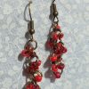 Red and Bronze 6 tiered earings with 4 colors- 12 beads total