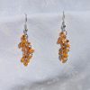 Citrus Elegance Earrings: Orange single color earrings featuring 3 hues, 18 glass seed beads per earring—six beads per shade, and silver-colored jump rings