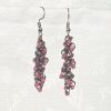 Dusky Bloom Earrings: Earrings made with 27 mauve and garnet-toned beads, connected with tungsten jump rings and steel earring hooks.